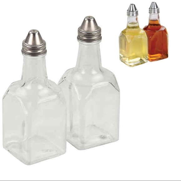 Glass Oil & Vinegar Cruet Bottles Set of 2 - Picture 2 of 6